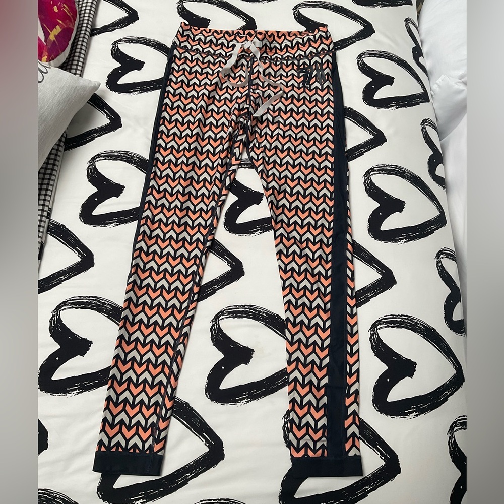 The Upside Chevron Print Pants in Orange and Black